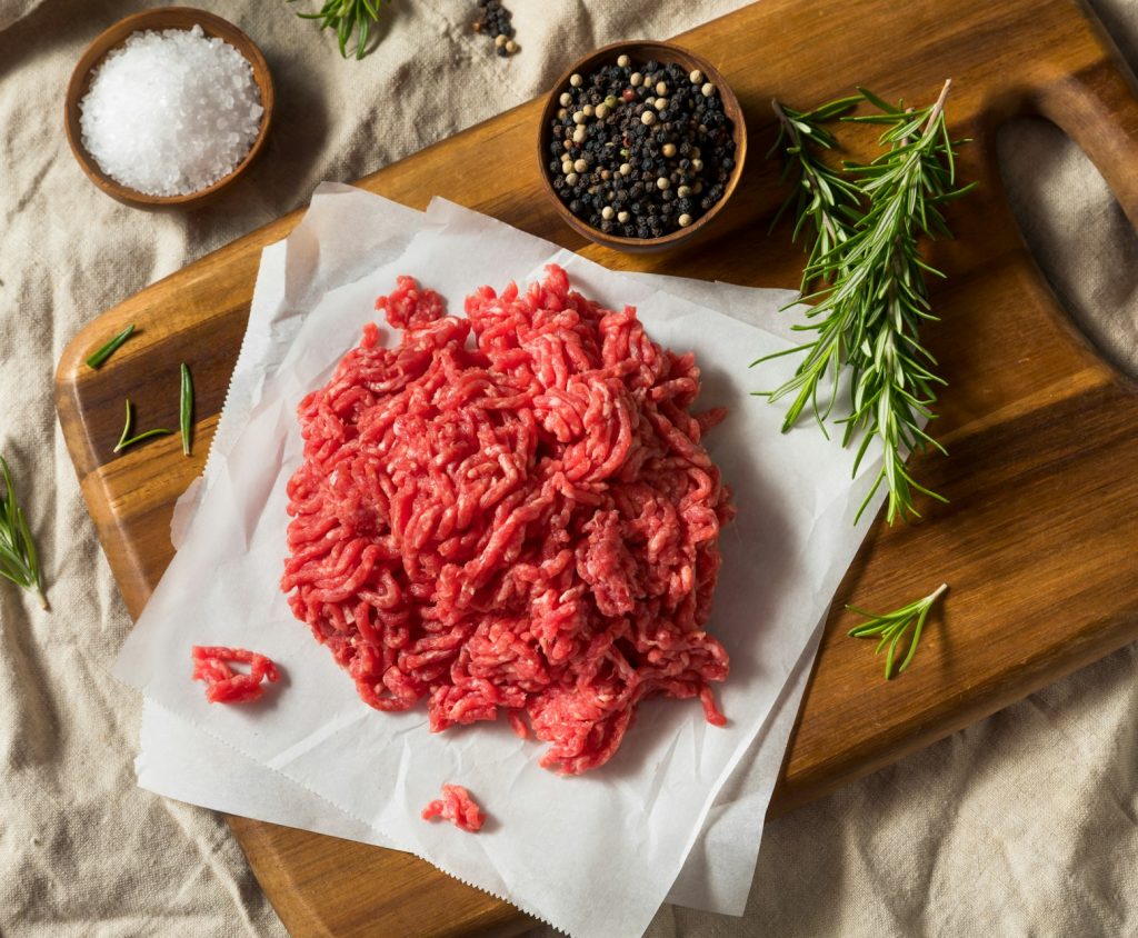Raw Organic Red Ground Minced Beef